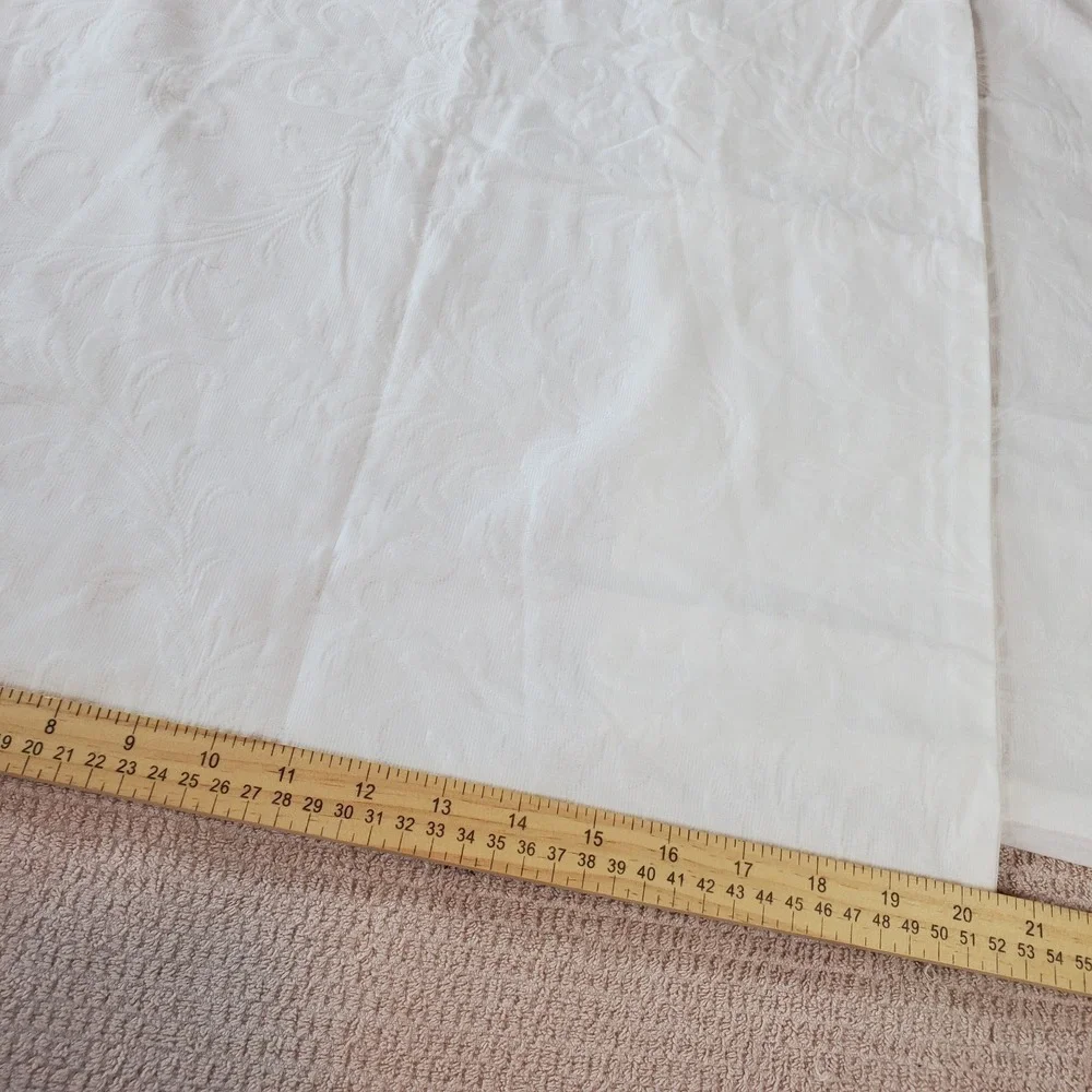 Nicole Miller Home‎ 2 Standard Pillowcase White With White Florals 100% Cotton
